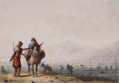 Recolectores de raíces Shoshone, c.1837 de Alfred Jacob Miller