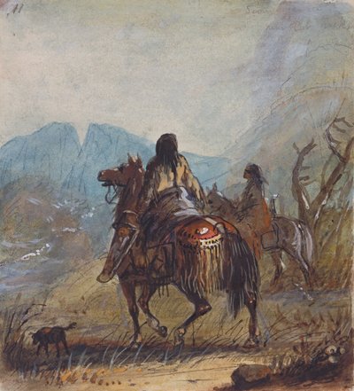 Sioux Women, Cut Rocks in the Distance, c.1837 (lápiz, acuarela y gouache sobre papel) de Alfred Jacob Miller