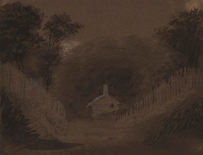 Pequeña casa entre árboles de Alfred Jacob Miller