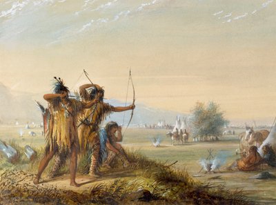 Indios snake - Prueba de arcos de Alfred Jacob Miller