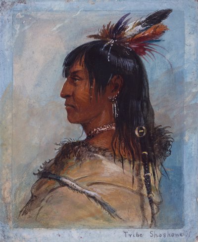 Tribu Shoshone, c.1837 (pluma y tinta, acuarela y gouache sobre papel) de Alfred Jacob Miller