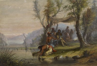 Visita a un campamento indio de Alfred Jacob Miller