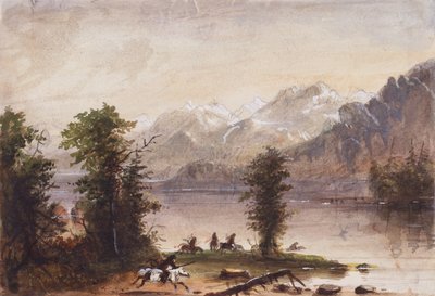 Wind River Mountains, c.1837 (lápiz, acuarela y gouache sobre papel) de Alfred Jacob Miller