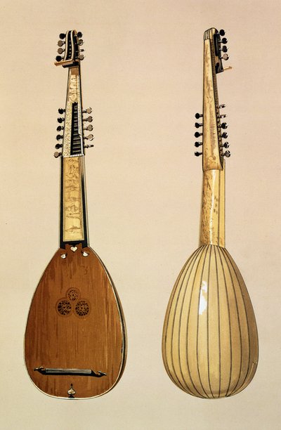 Teorbo, hecho por Giovanni Krebar, Padua, 1629, de 