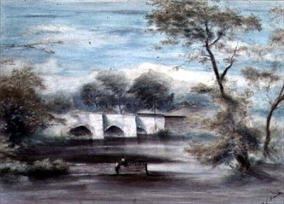 Paisaje con puente de Alfred John Bowell