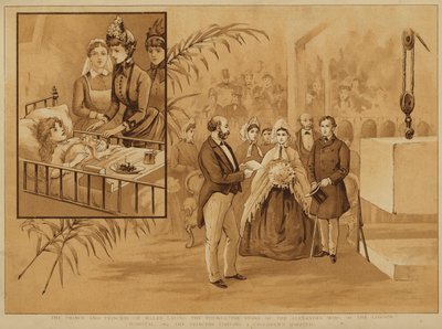 Los Príncipes de Gales colocan la primera piedra del hospital de Londres de Alfred Johnson