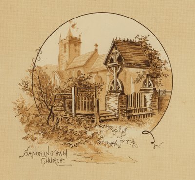 Iglesia de Sandringham, Norfolk (cromolito) de Alfred Johnson