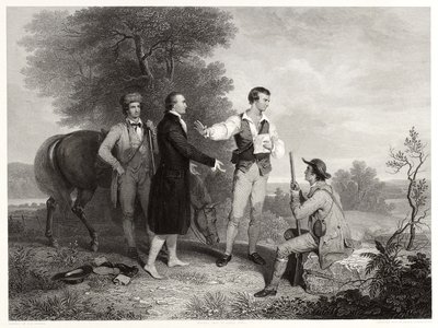 La Captura del Mayor Andre, después de Asher B. Durand, c.1846 (grabado) de Alfred Jones