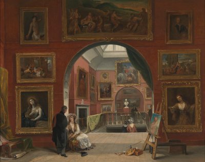 Interior de la British Institution (Exposición de maestros antiguos, verano de 1832) de Alfred Joseph Woolmer