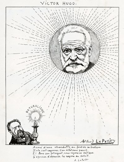 Caricatura de Victor Hugo y Emile Zola, c.1875-1880 (grabado) de Alfred Le Petit
