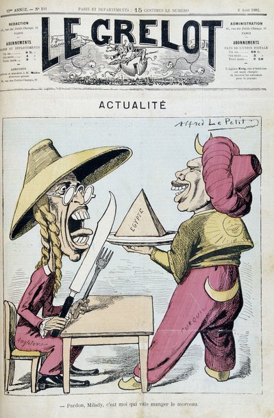 Caricatura sobre la disputa entre Turquía e Inglaterra por Egipto de Alfred Le Petit
