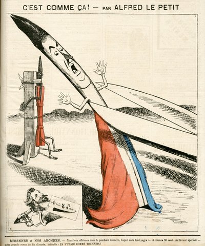 Portada de Le Grelot, número 142, Satírico en colores de Alfred Le Petit