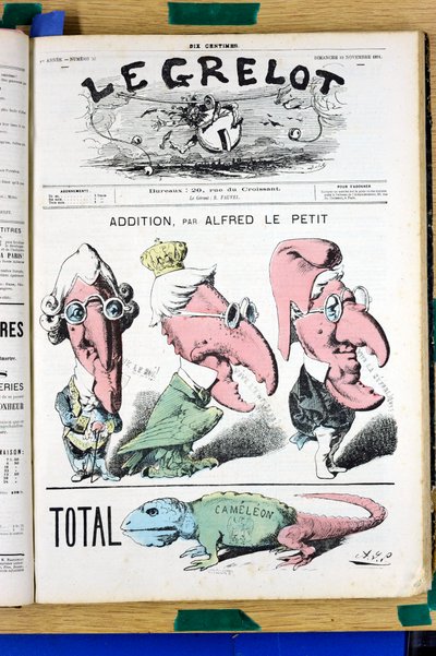 Portada de "Le Grelot", número 32, Satírico en Colores de Alfred Le Petit