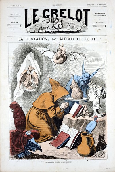 Portada de Le Grelot, número 40, Satírico en Colores de Alfred Le Petit