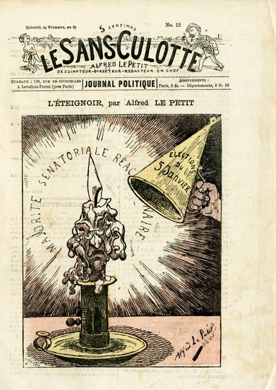 Portada de Le Sans-Panlotte, número 12, Satírico en Colores de Alfred Le Petit
