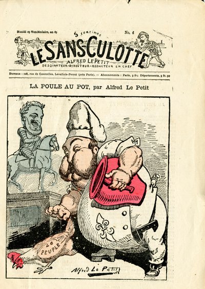 Portada de Le Sans-Panlotte, número 4, Satírico en Colores de Alfred Le Petit