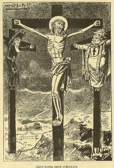 Ilustración de Alfred Le Pete (1841-1909) en Gros-Jean y su cura de Alfred Le Petit