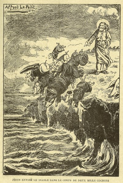 Ilustración de Alfred Le Pete (1841-1909) en Gros-Jean y su cura de Alfred Le Petit