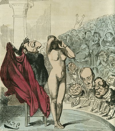 La nueva Friné, según una pintura de Gerome, Friné sería la República desvelada. En 