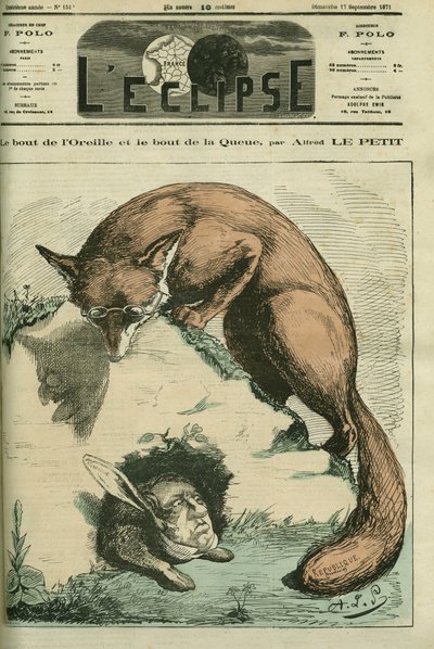 La punta de la oreja y la punta de la cola, entre Adolphe Thiers en zorro - República y Philippe d