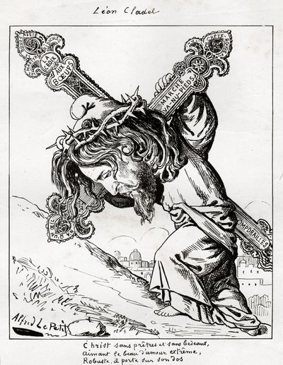 Caricatura de Leon Cladel, c.1875-80 de Alfred Le Petit