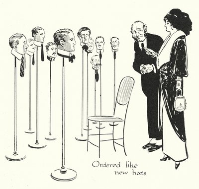 Selección de hombres como sombreros (litografía) de Alfred Leete