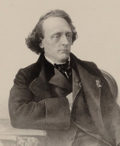 Retrato del pianista y compositor Henry Litolff de Alfred Lemoine