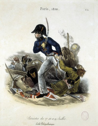 Politécnico durante la revolución de 1830 por Lemercier de Alfred Leon Lemercier