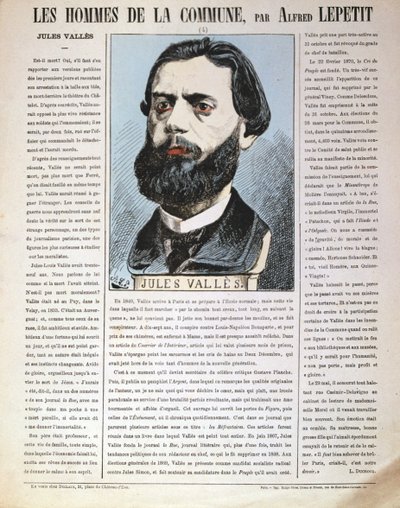 Jules Vallès, periodista francés, autor y miembro de la Comuna de París de Alfred Lepetit