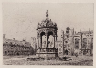 Cambridge: El Gran Patio del Trinity College de Alfred Louis Brunet Debaines