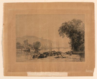Les Bordes de la Seine en Rouen de Alfred Louis Brunet Debaines