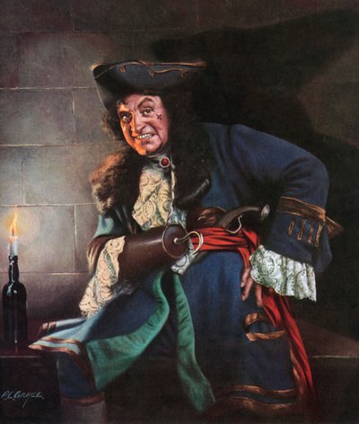Capitán Garfio de Peter Pan (litografía en color) de Alfred Lyndon Grace