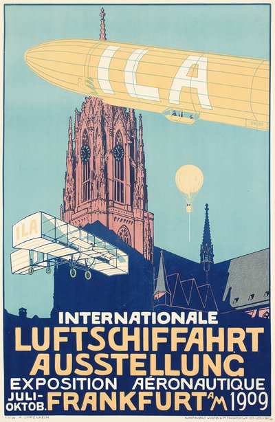 Cartel publicitario de la Exposición Internacional de Globos de Fráncfort de 1909 de Alfred Nathaniel Oppenheim