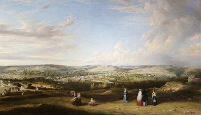 Stroud desde cerca del Fuerte Rodborough, Gloucestershire de Alfred Newland Smith
