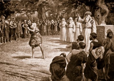 La justicia siendo impartida por los druidas, ilustración de 