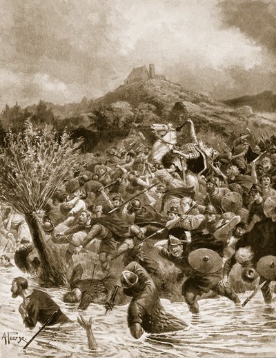 El Rey Penda asesinado en Winwaedfield, 655, ilustración de 