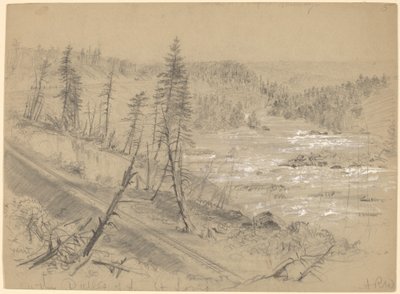 Ferrocarril en los rápidos del St. Louis de Alfred R. Waud