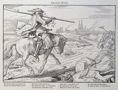 La muerte cabalga hacia la ciudad, lámina 2 de 