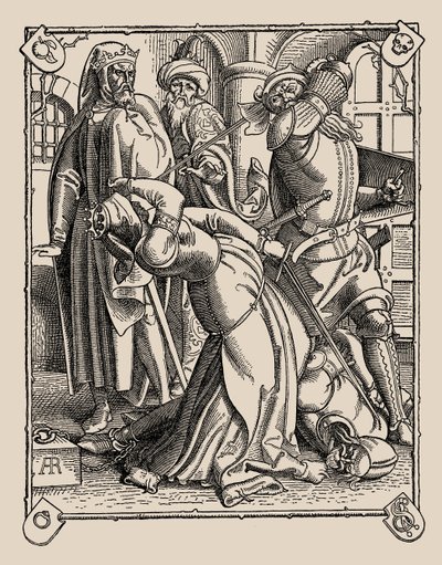 Die Nibelungen. Cómo Gunther y Hagen y Kriemhild fueron asesinados, 1840-1841 de Alfred Rethel