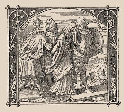 Los Nibelungos. Despedida de Kriemhild, 1840-1841 de Alfred Rethel