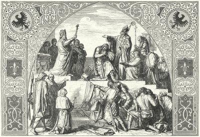 El bautismo del jefe sajón Widukind, 785 de Alfred Rethel