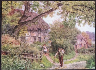Un camino en Houghton, Suffolk, de The Cottages and the Village Life of Rural England publicado por Dent & Sons Limited, 1912 de Alfred Robert Quinton