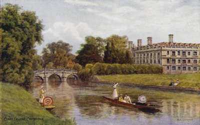 Cambridge: Clare College (litografia en color) de Alfred Robert Quinton
