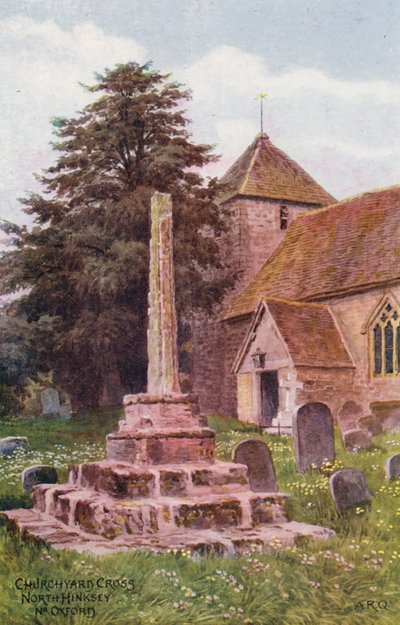 Churchyard Cross, North Hinksey (litografía en color) de Alfred Robert Quinton
