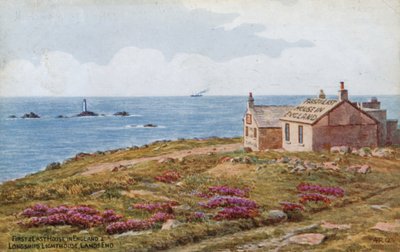 Primera y última casa en Inglaterra y el faro de Longships, Lands End de Alfred Robert Quinton