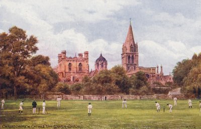 Oxford: Catedral de Christchurch y Torre Tom (litografía en color) de Alfred Robert Quinton