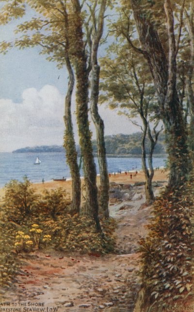 Camino a la orilla, vista al mar, Isla de Wight de Alfred Robert Quinton