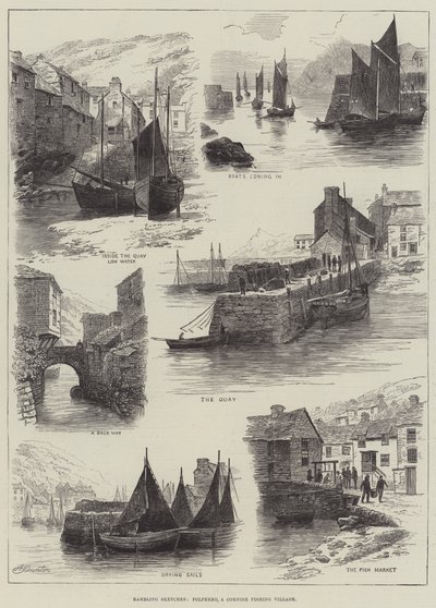 Bocetos ambulantes, Polperro, un pueblo pesquero de Cornualles de Alfred Robert Quinton