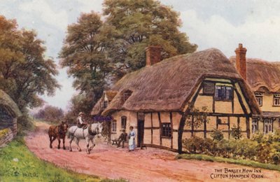 The Barley Mow Inn, Clifton Hampden (litografía en color) de Alfred Robert Quinton