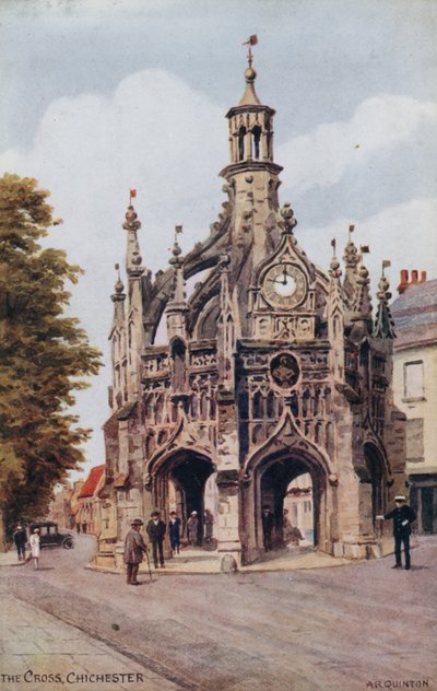 La Cruz, Chichester (litografía en color) de Alfred Robert Quinton